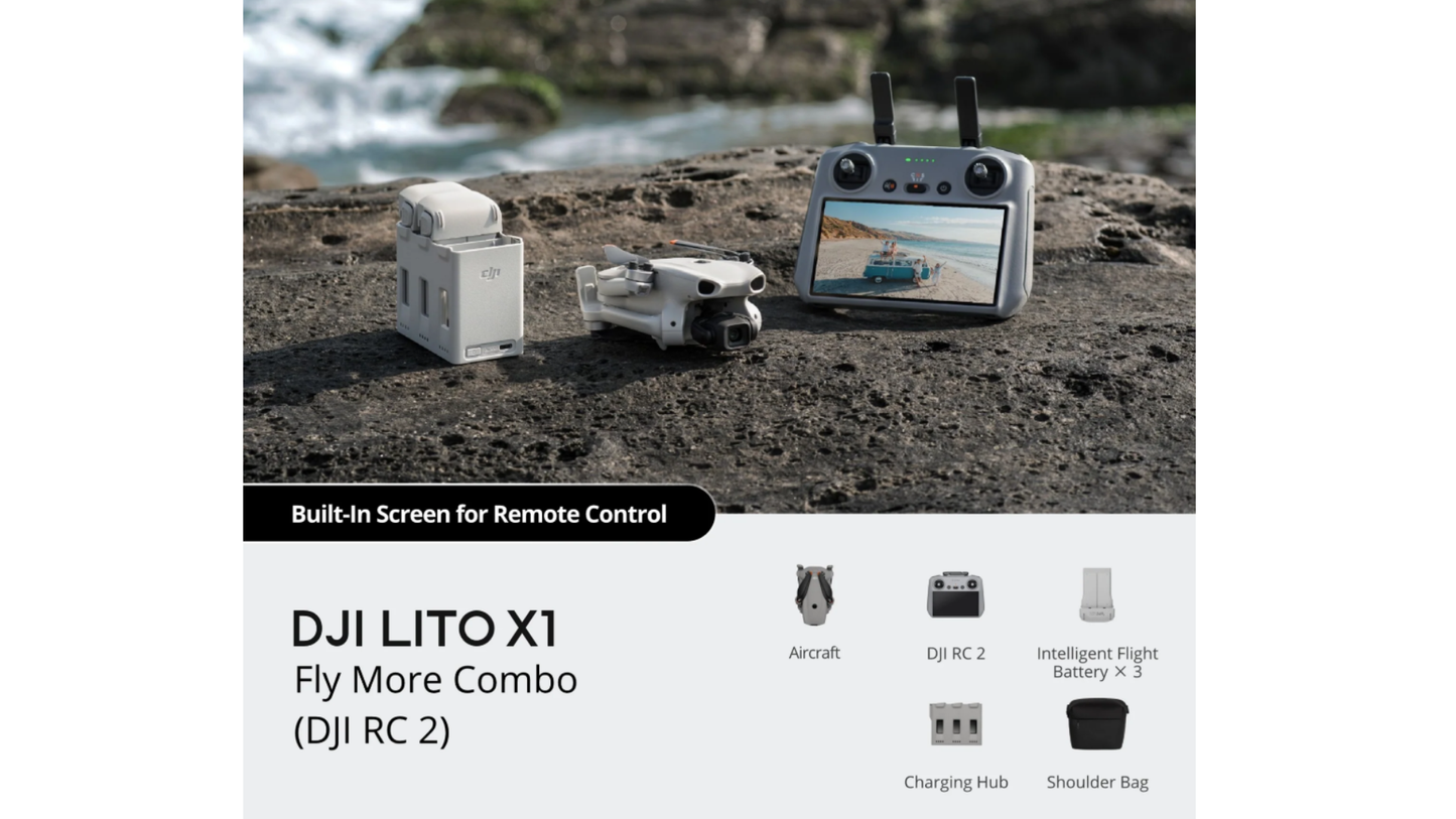 DJ Lito X1 Drone Fly More Combo with RC 2 Controller - 'A GRADE' - USED